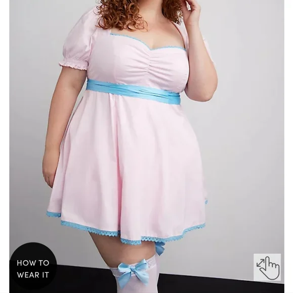 TORRID Halloween Costume Stretch Poplin Satin Classic Doll Dress - Picture 3 of 6